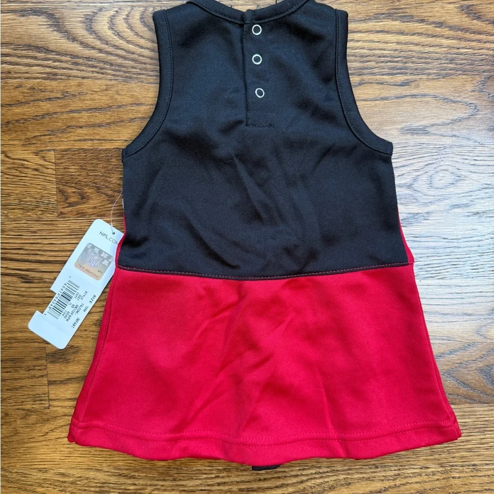 NWT NFL Team Apparel Atlanta Falcons Girls Sleeveless Cheerleader Dress 12 Mths